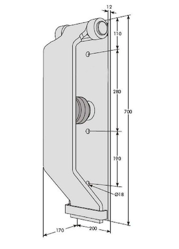 Zderzak stalowy sprężynowy 600 mm
