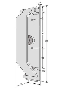 Zderzak stalowy sprężynowy 600 mm